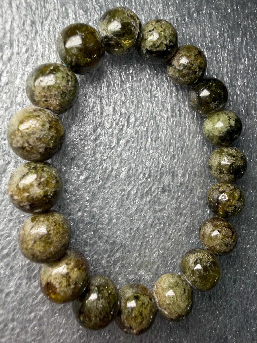 Beautiful 11MM Green Garnet Natural Crystal Bracelet